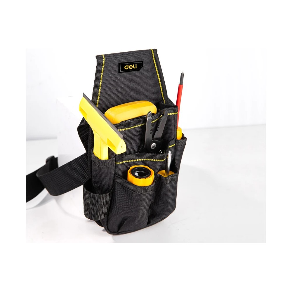 Сумка для инструментов поясная Deli YS EDL430003, 250х120х40 мм, ткань Oxford, черный