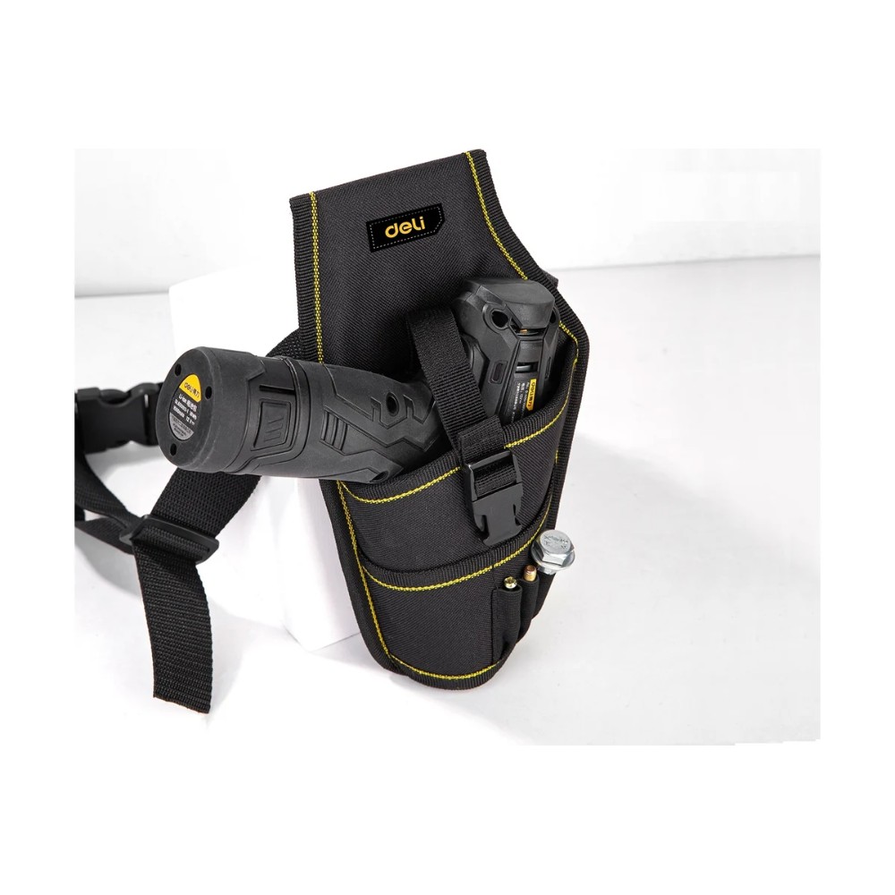 Сумка для инструментов поясная Deli YS EDL430004, 260х150х40 мм, ткань Oxford, черный