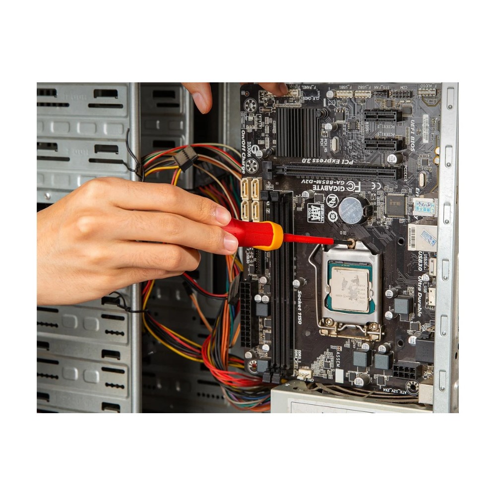 Отвертка диэлектрическая Deli YS EDL513060, PH2х60 мм, желтый, красный