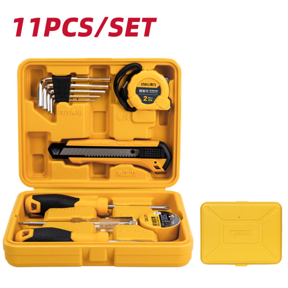 Набор инструмента Deli YS EDL1011J, 11 предметов, кейс, желтый