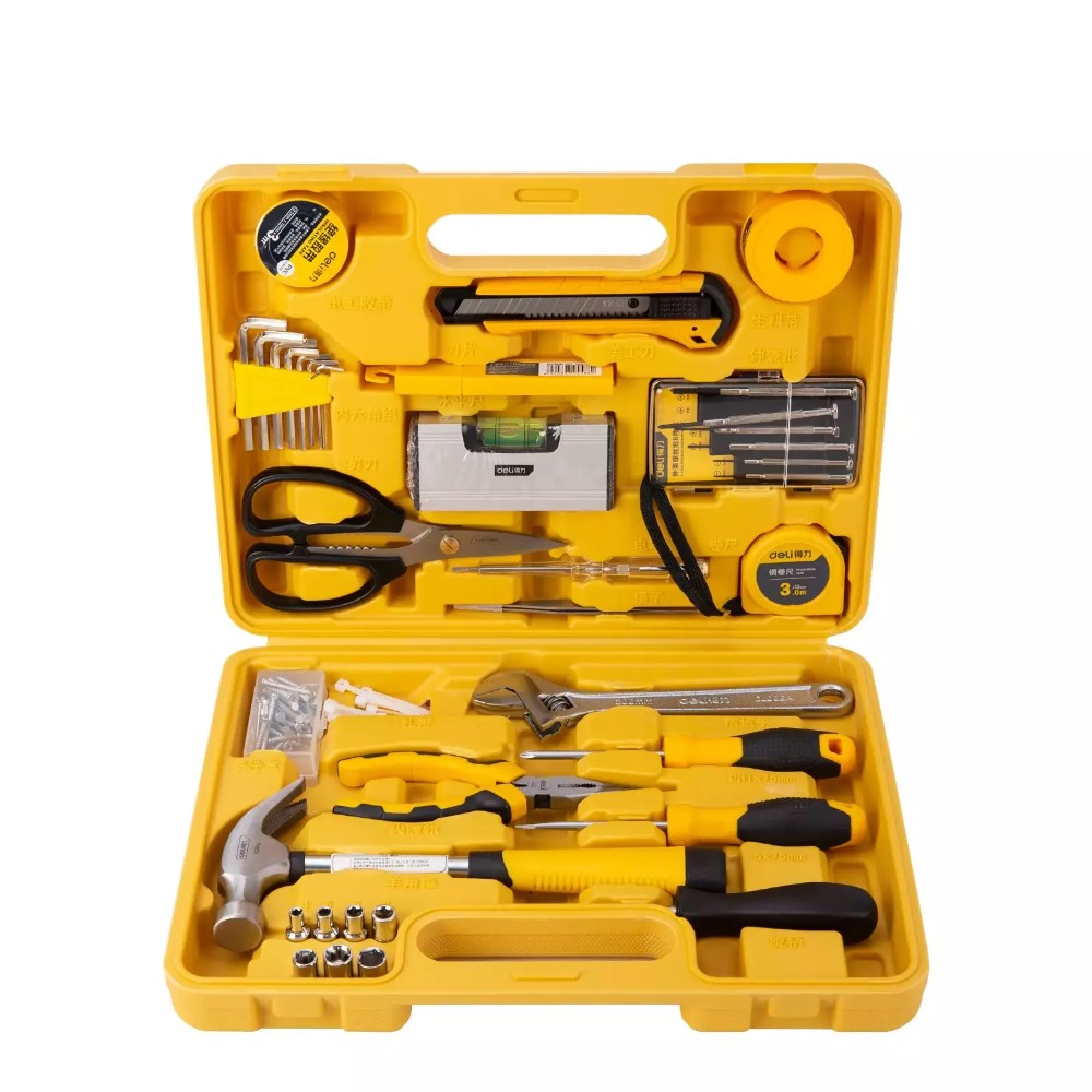 Набор инструмента Deli YS EDL1038J, 38 предметов, кейс, желтый