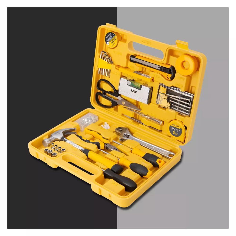 Набор инструмента Deli YS EDL1038J, 38 предметов, кейс, желтый