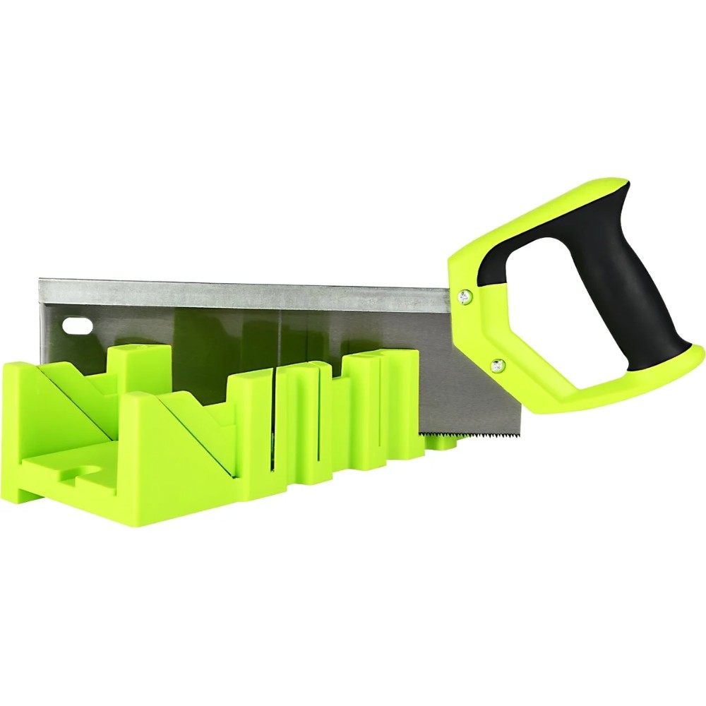 Стусло с ножовкой Deli GS EDL580900, 22.5°/45°/90°, 13 TPI, 300 мм, черный, зеленый