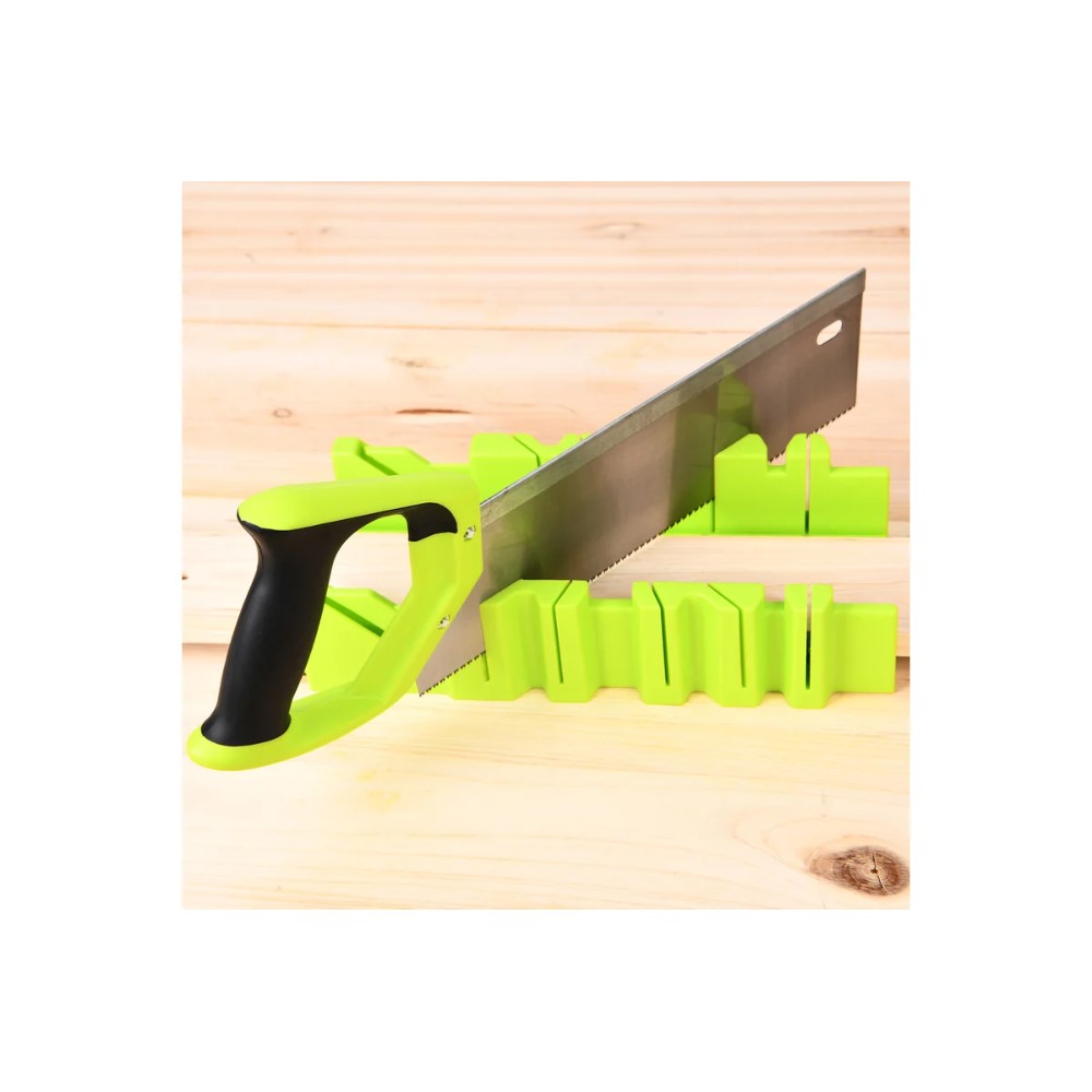 Стусло с ножовкой Deli GS EDL580900, 22.5°/45°/90°, 13 TPI, 300 мм, черный, зеленый