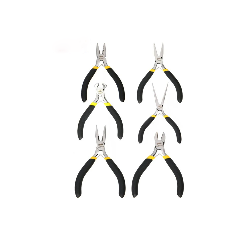 Набор мини-плоскогубцев Deli YS EDL103205-6, 6 шт., желтый, черный