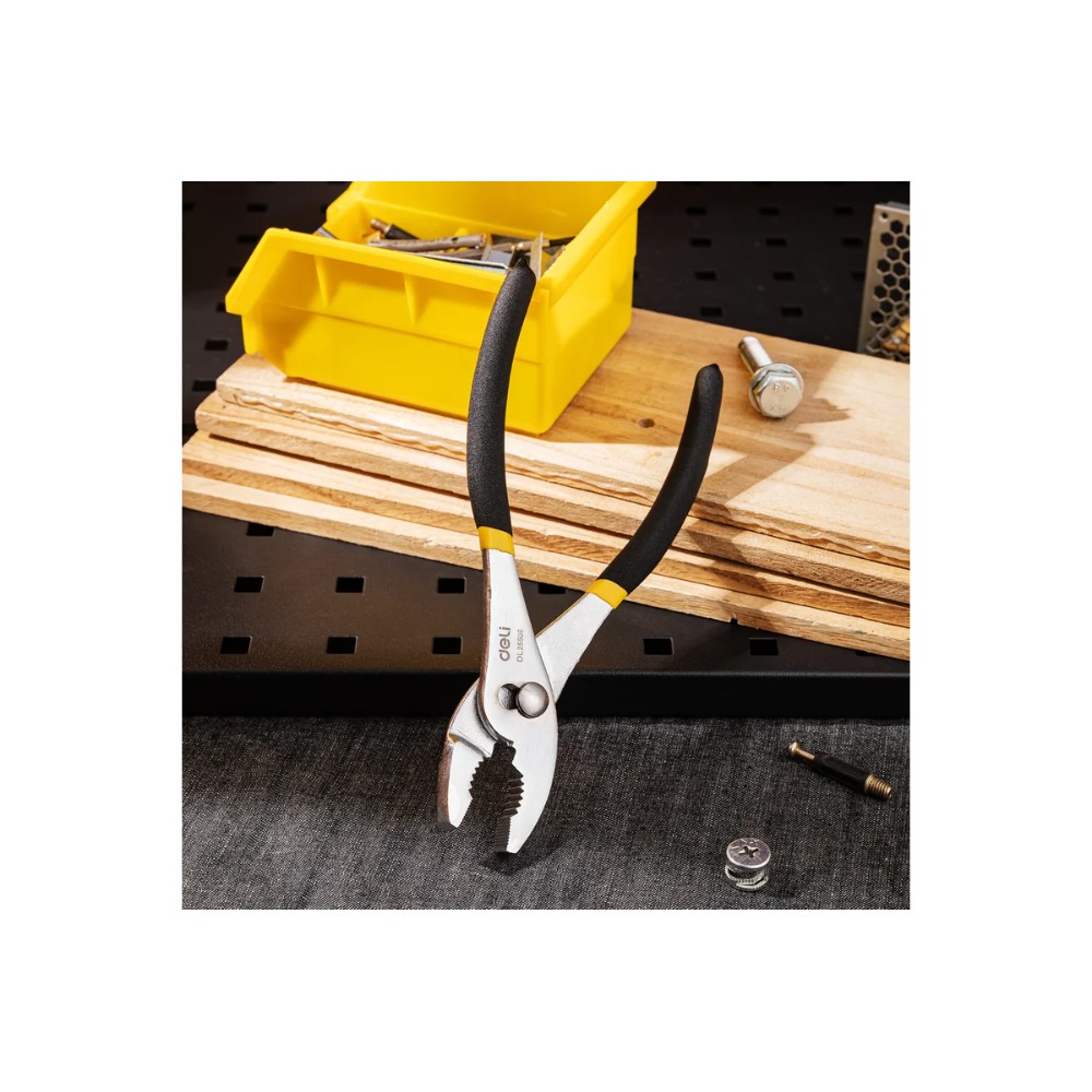 Переставные пассатижи Deli YS EDL25508, 200 мм., желтый, черный