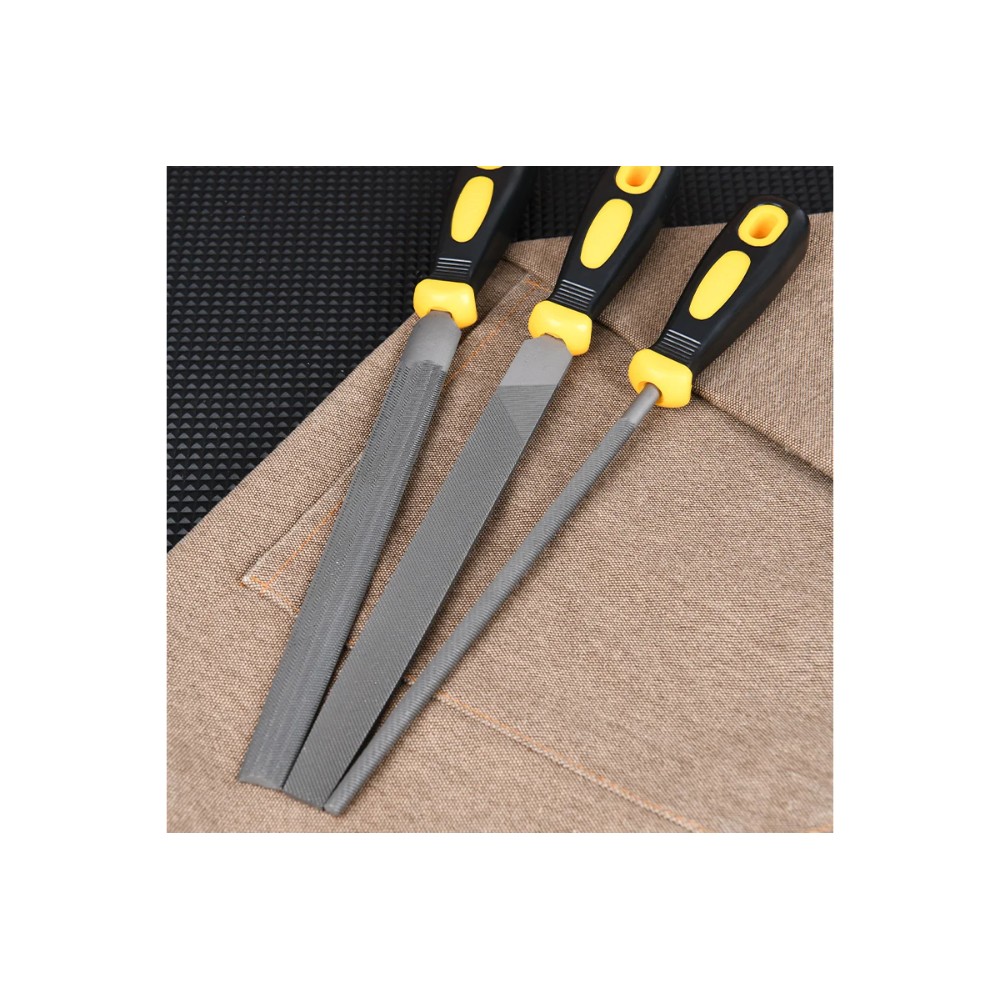 Набор напильников Deli YS EDL352083, 3 шт, 200 мм, черный, желтый