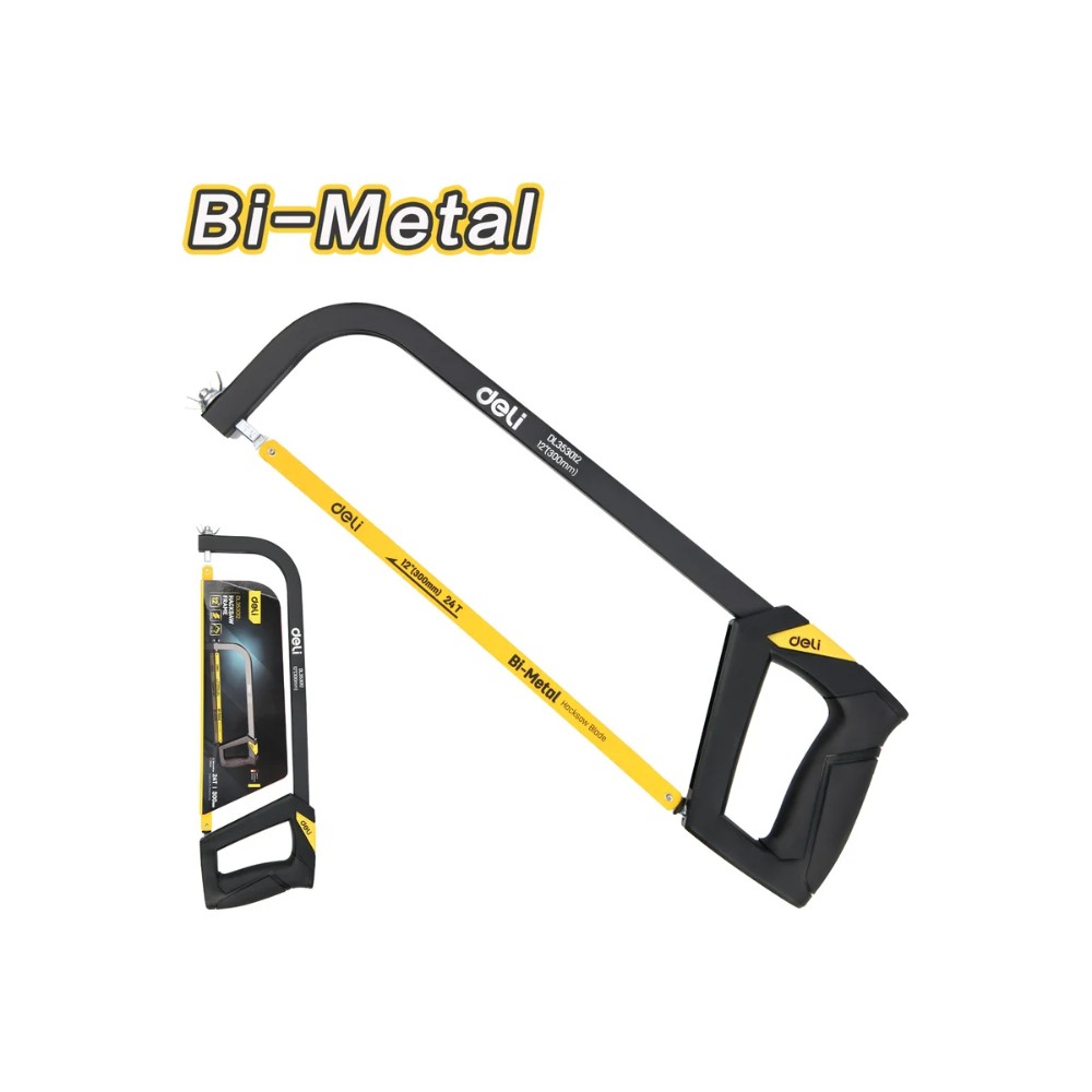 Ножовка по металлу Deli YS EDL353012, 300 мм, желтый, черный