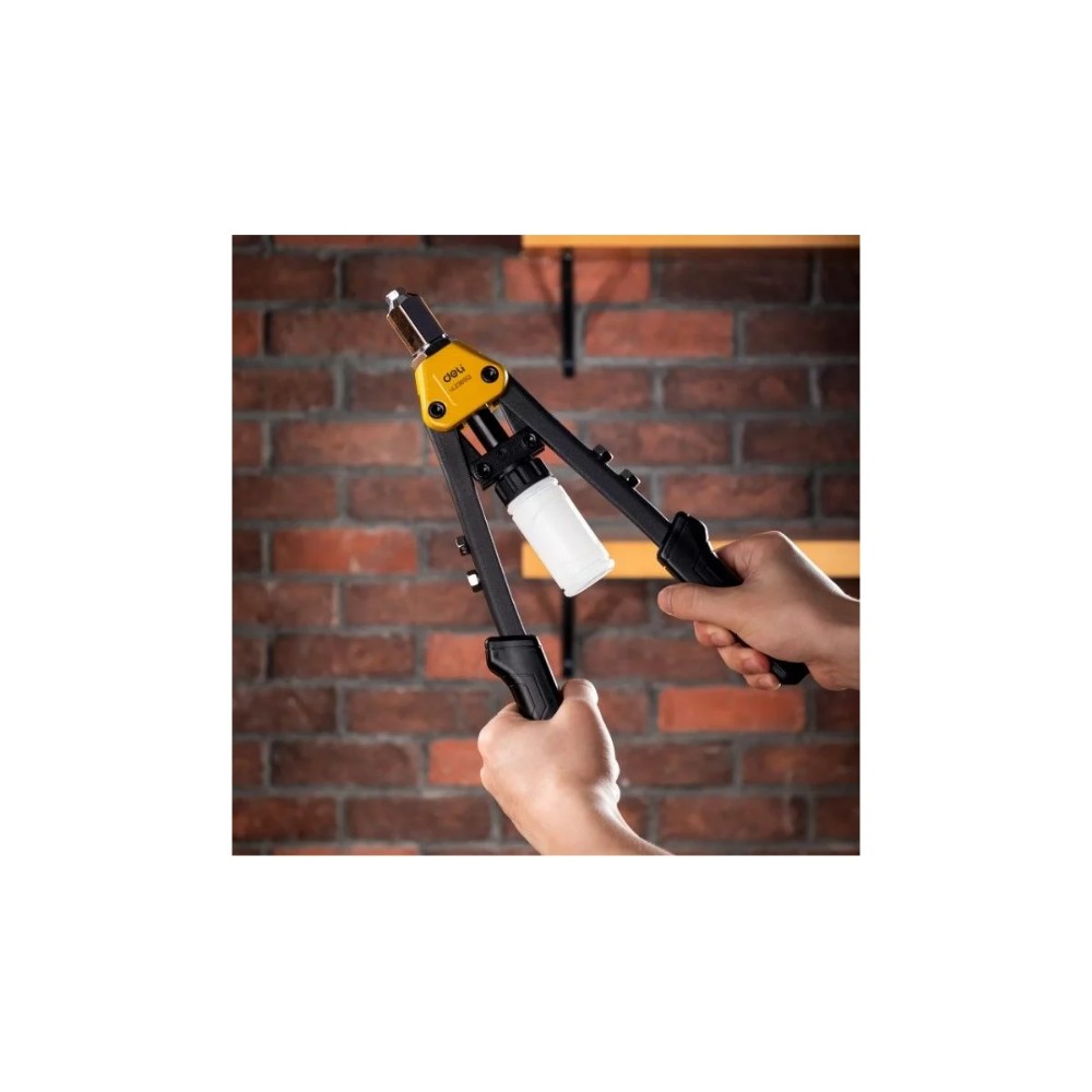 Заклепочник двуручный Deli YS EDL236913, 330 мм, 2.4- 6.4 мм, желтый, черный