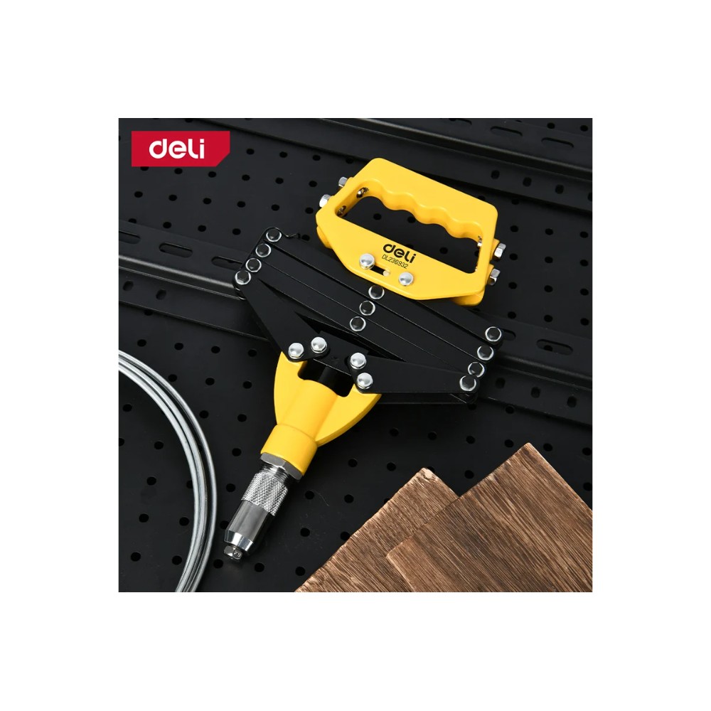 Заклепочник рычажно-складной Deli YS EDL236932, 812 мм, 3.2-6.4 мм, желтый, черный