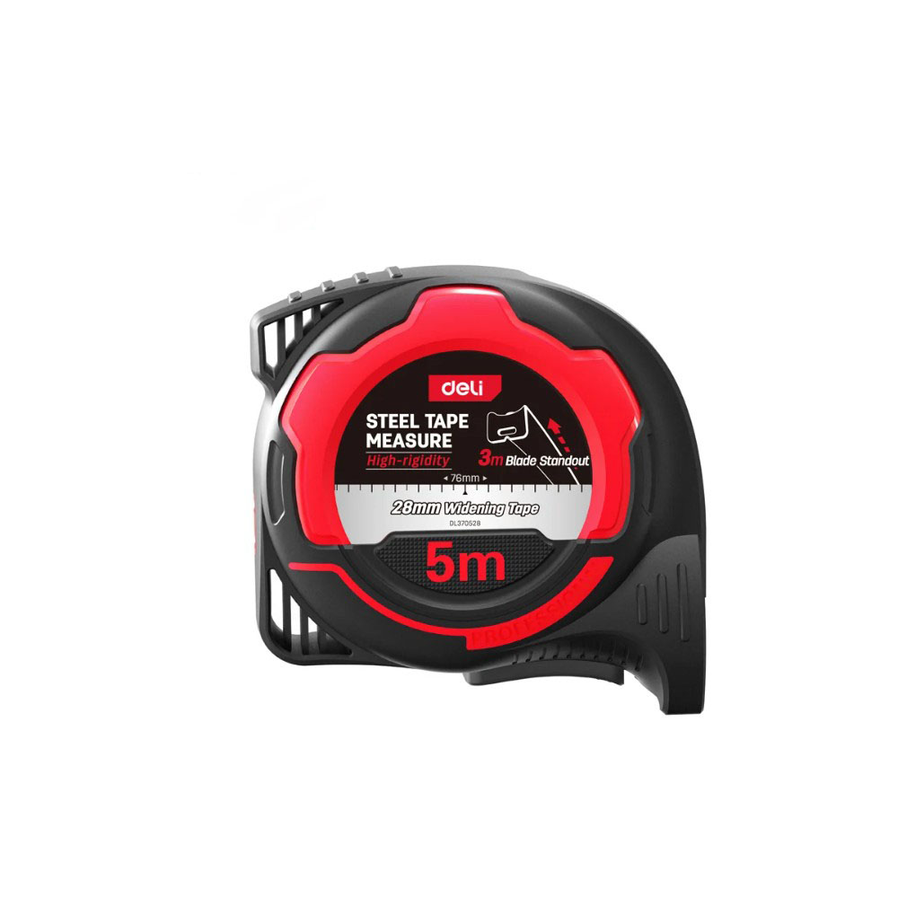 Рулетка Deli RS EDL370528, 5 м х 28 мм, красный, черный