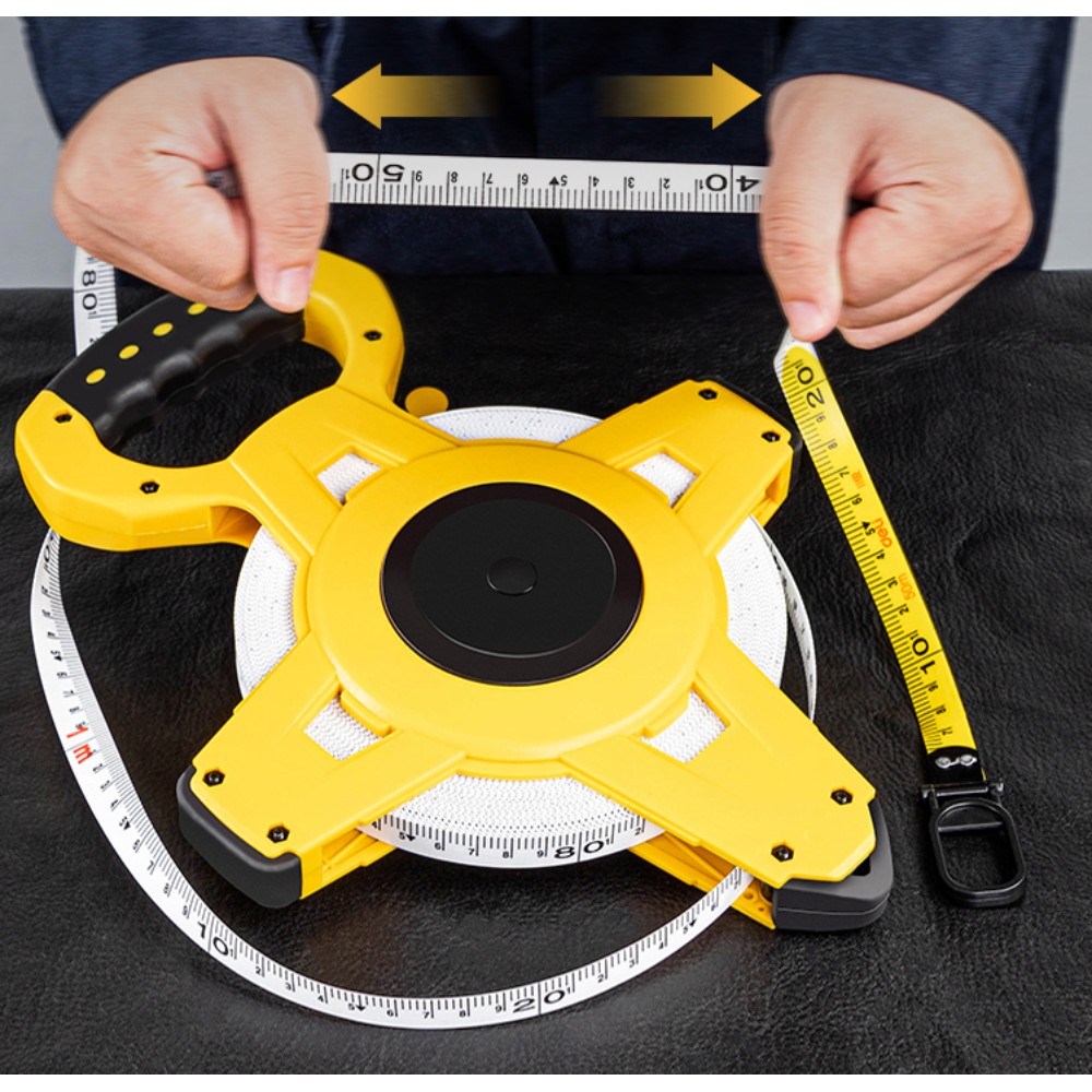 Мерная лента Deli YS DL98050B, 50 м х 12,5 мм, открытый корпус, желтый, черный