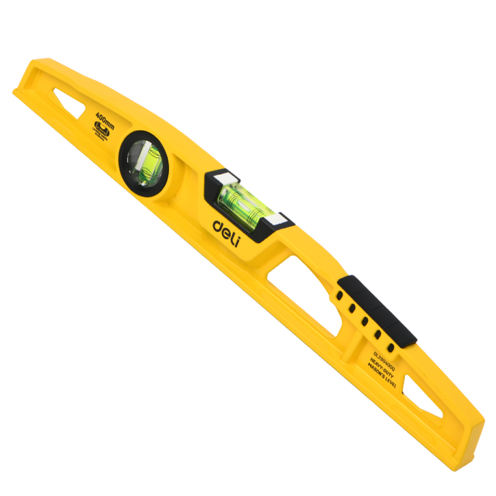 Уровень строительный  Deli YS EDL290400Q, литой, 400 мм, с двойным обзором, пузырьковый