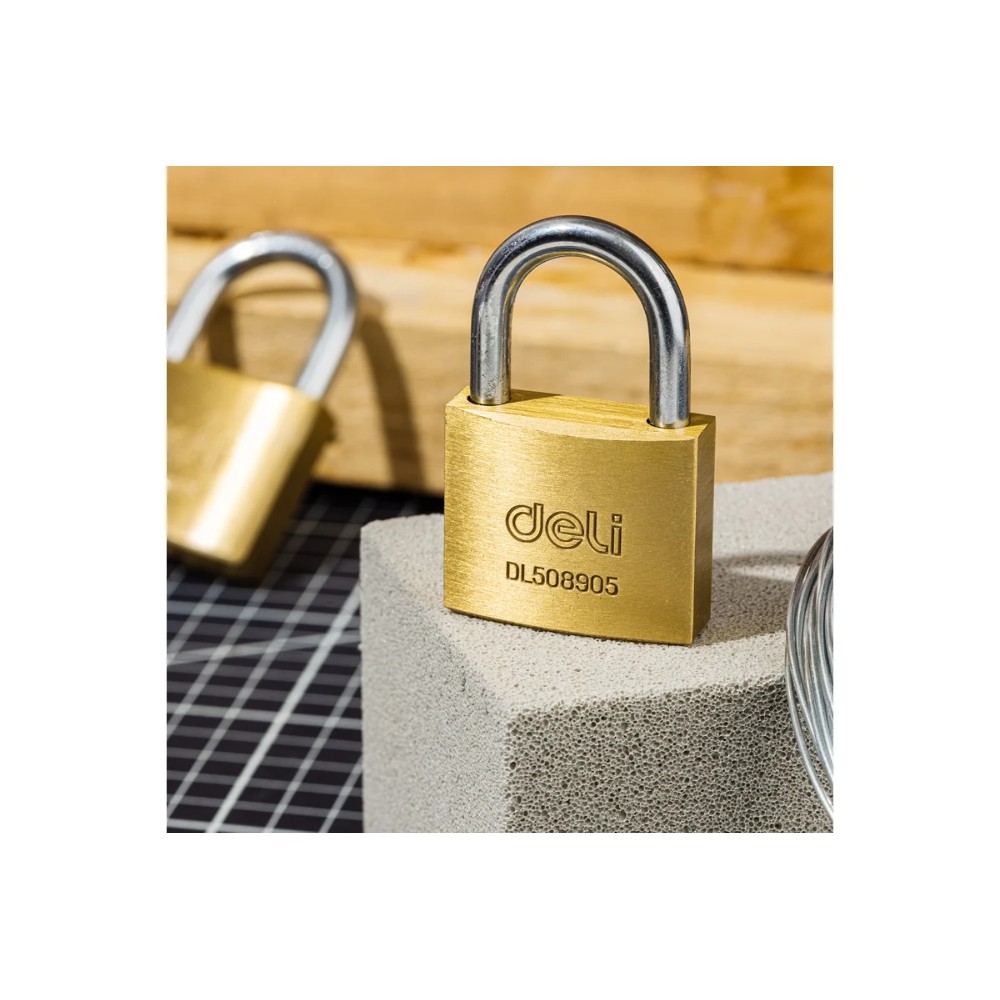 Замок навесной Deli YS EDL508905, 40 мм, 3 ключа, автомат