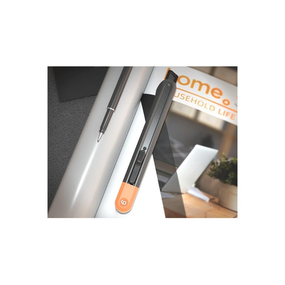 Нож строительный Deli HS HT4009C, 9 мм, Soft Touch, оранжевый