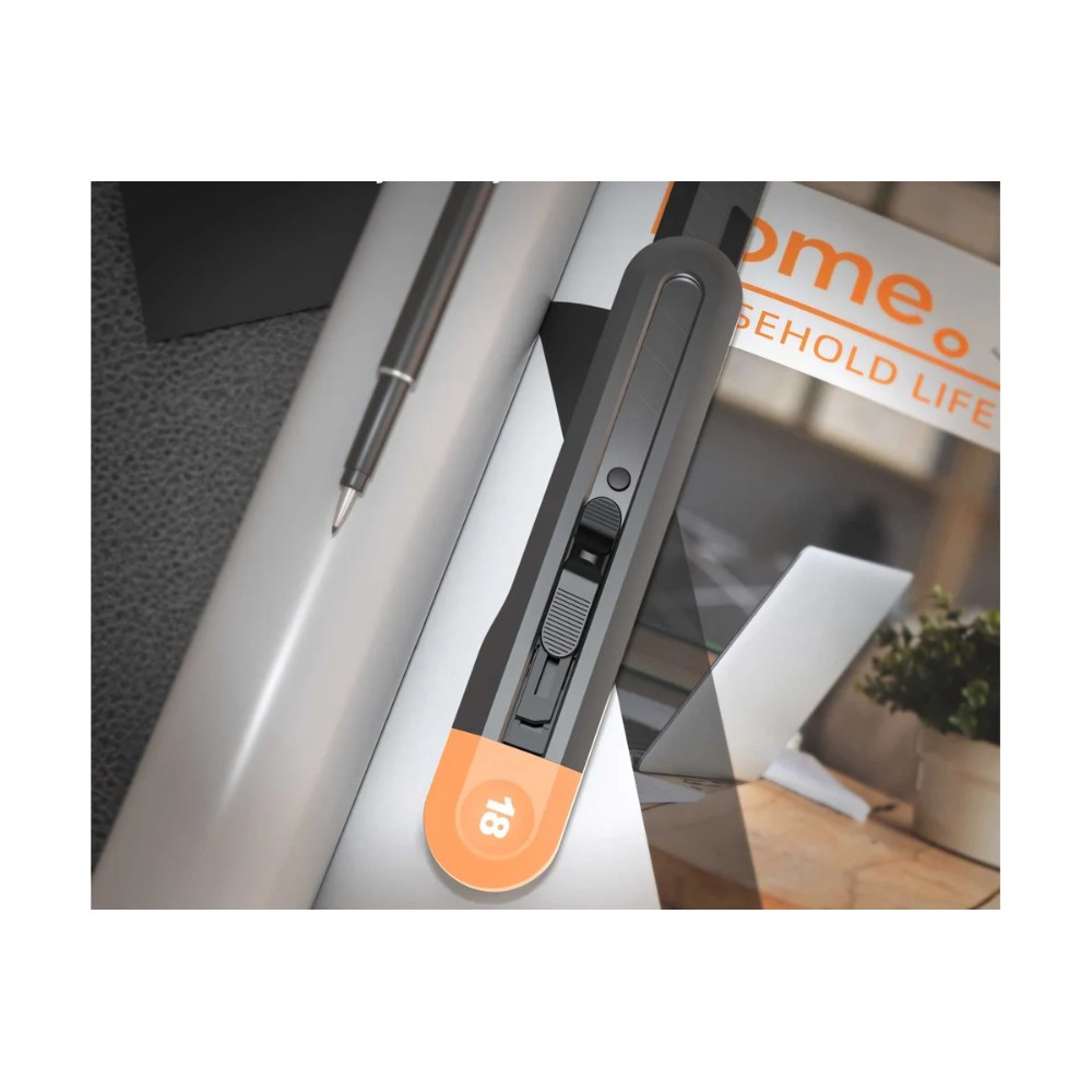 Нож строительный Deli HS HT4018C, 18мм, Soft Touch, оранжевый