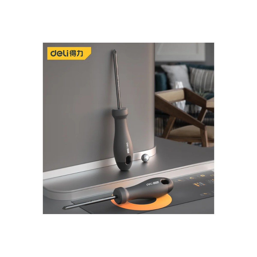 Отвертка Deli HS EHT1206, PH2х150 мм, Soft Touch, черный