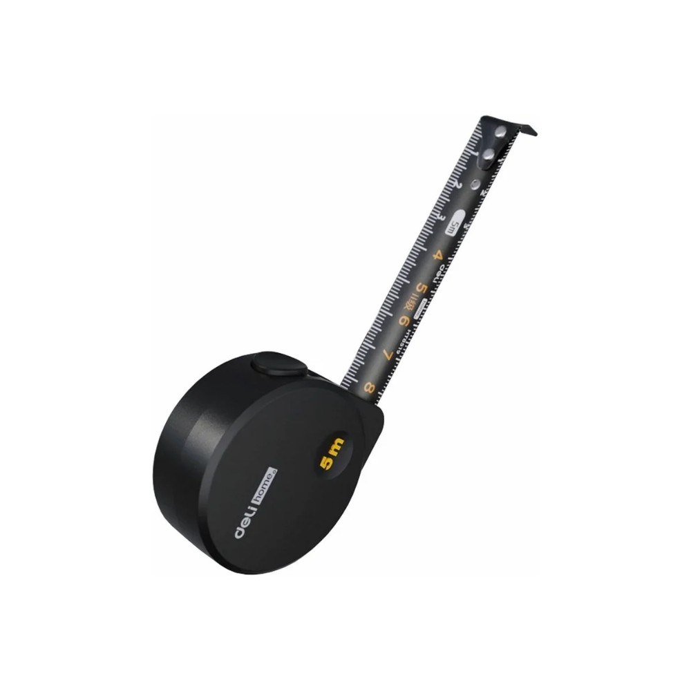Рулетка Deli HS EHT8519, 5 м х 19 мм, Soft Touch, черный