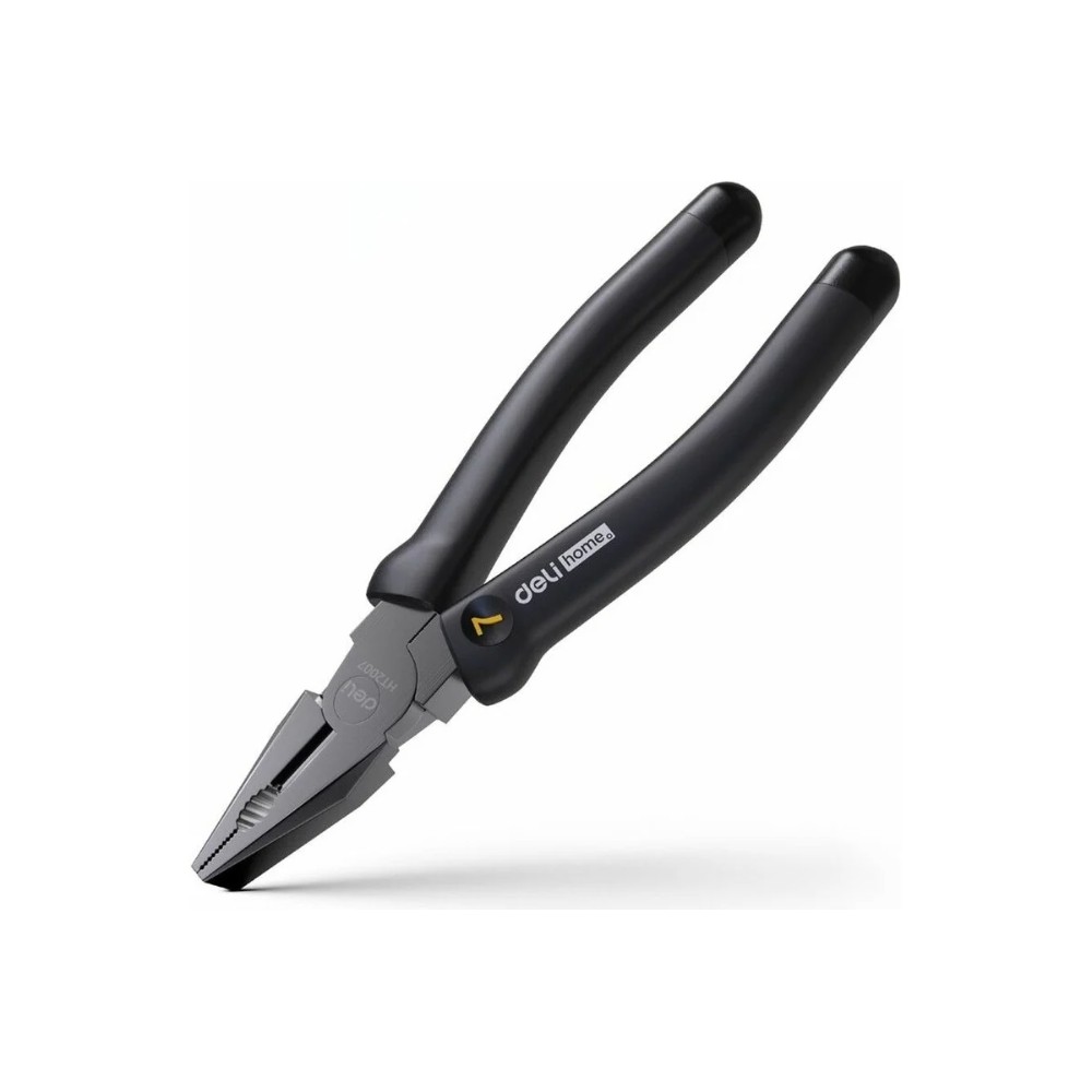 Длинногубцы Deli HS EHT2007, 180 мм, Soft Touch, черный