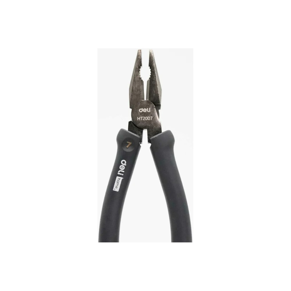 Длинногубцы Deli HS EHT2007, 180 мм, Soft Touch, черный
