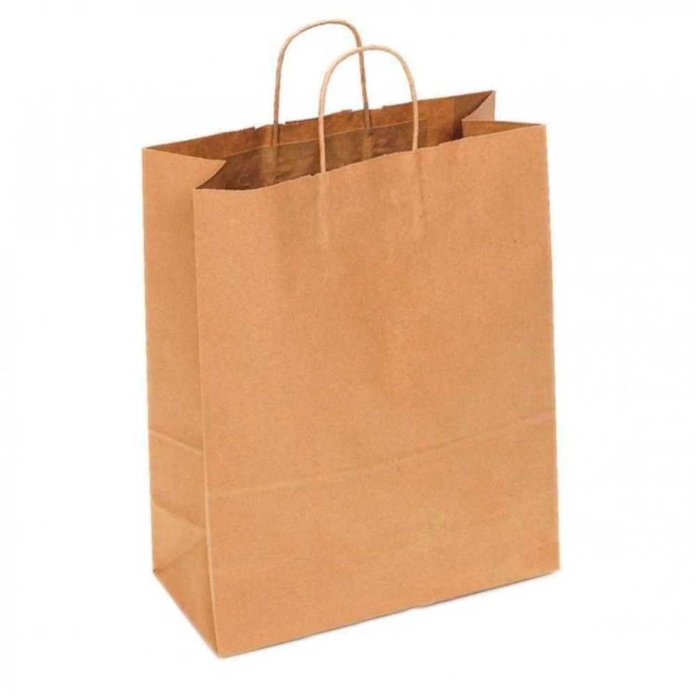 Пакет бумажный 320х200х370 Крафт 70, с кручеными ручками