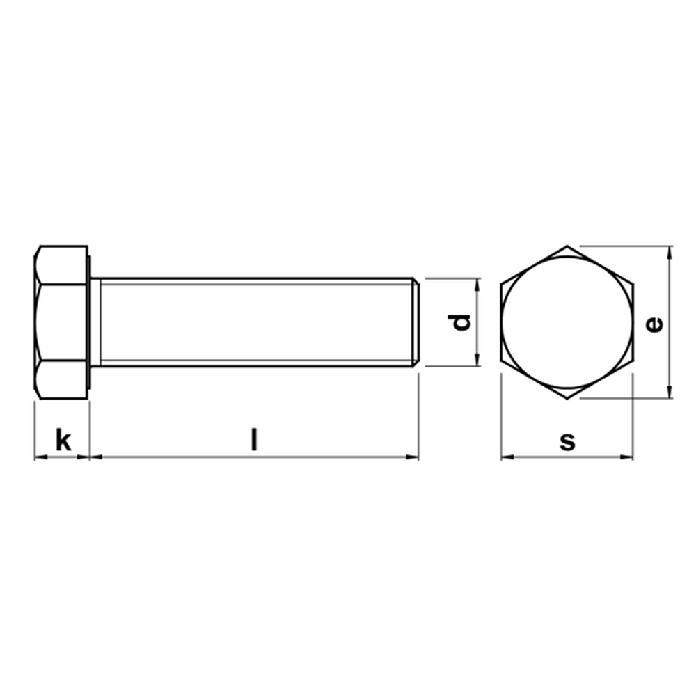 Болт шестигранный М16х90 мм, DIN 933/ГОСТ 7798-70, цинк, 25 кг