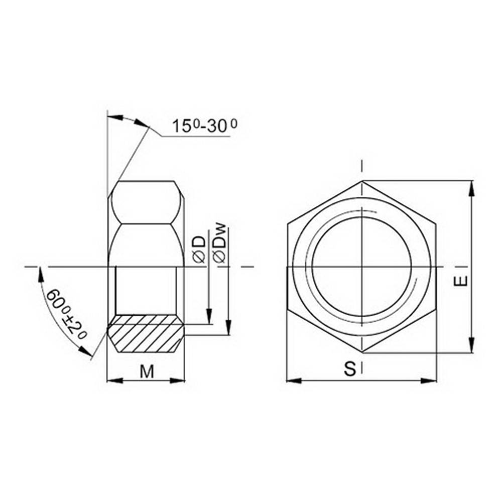 Гайка шестигранная М8, DIN 934/ГОСТ 5927-70, цинк, 5 кг.