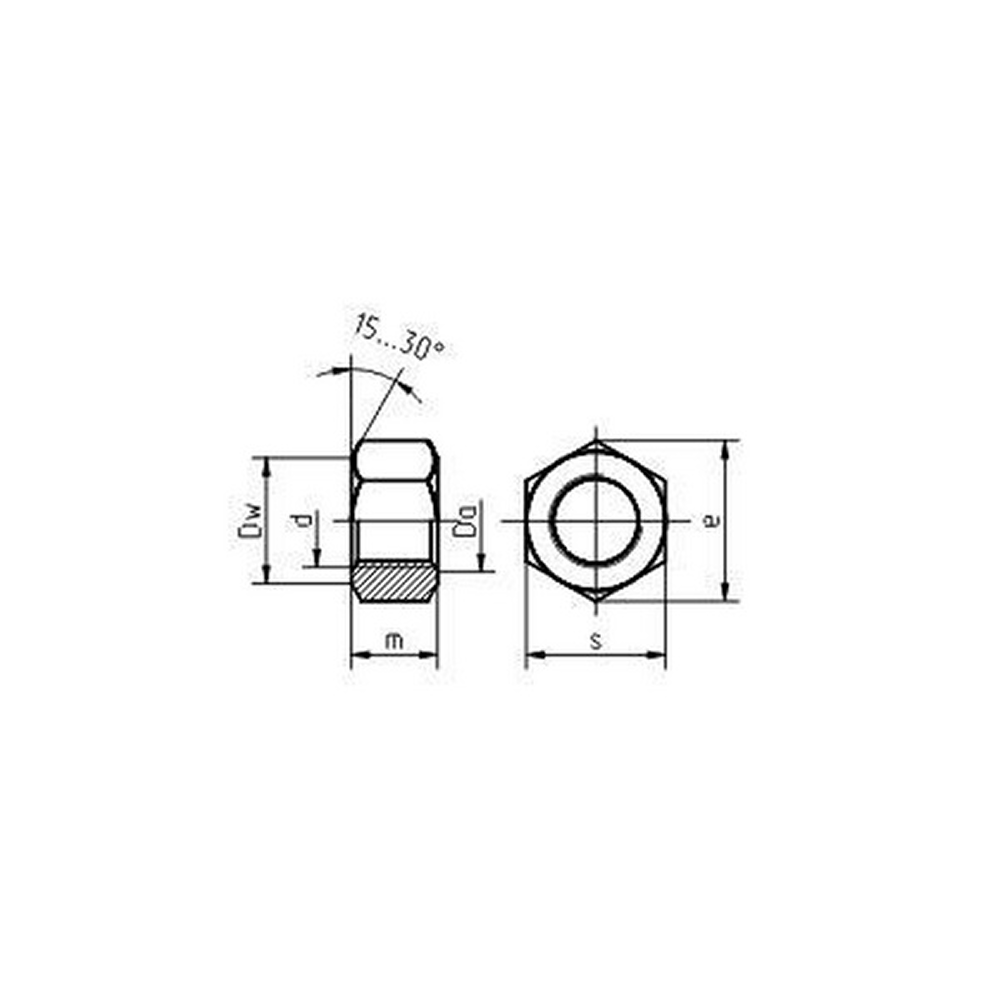 Гайка шестигранная М12, DIN 934/ГОСТ 5927-70, цинк, 5 кг