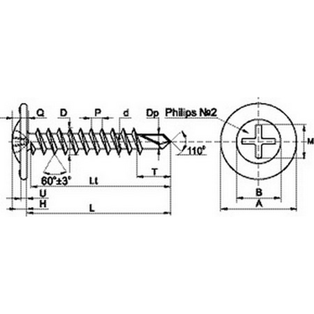 Саморез 4.2х19 мм с прессшайбой, сверло, 1000 шт.