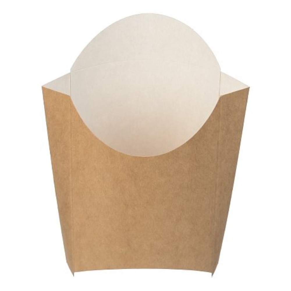 Контейнер бумажный для картофеля фри, 84х54х120 мм, 400шт/упак, крафт