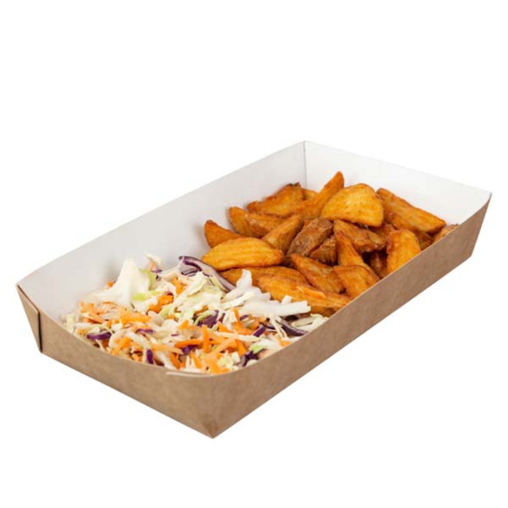 Контейнер бумажный универсальный, 180х80х30 мм, 220шт/упак, крафт