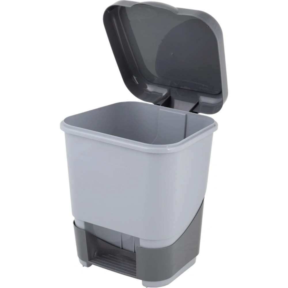Урна для мусора 8 л, пластик, с педалью, серый