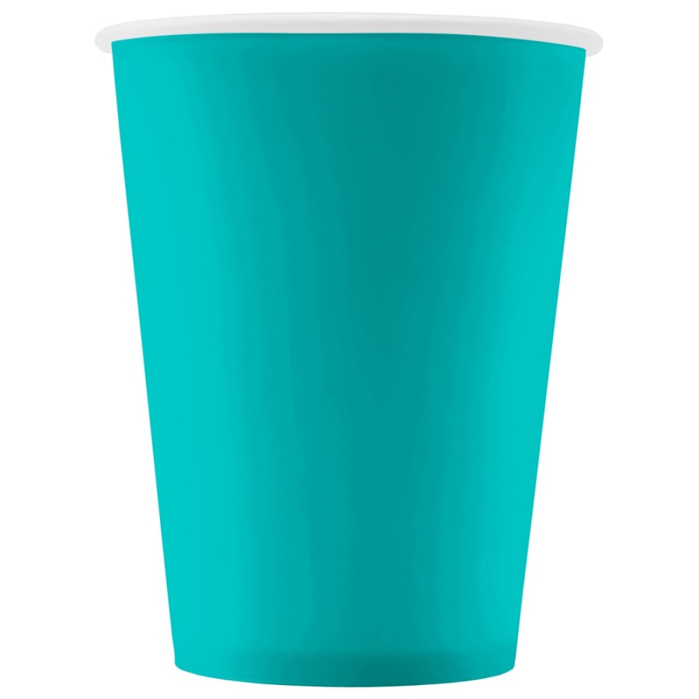 Стакан картонный 300 мл, 1сл., 50шт/упак, бирюзовый