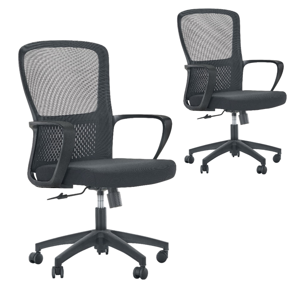 Кресло компьютерное SitZone U-069B, сетка, ткань, пластик, черный, 2 шт/упак