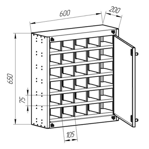 Шкаф для хранения мобильных телефонов (30 ячеек) PN-30