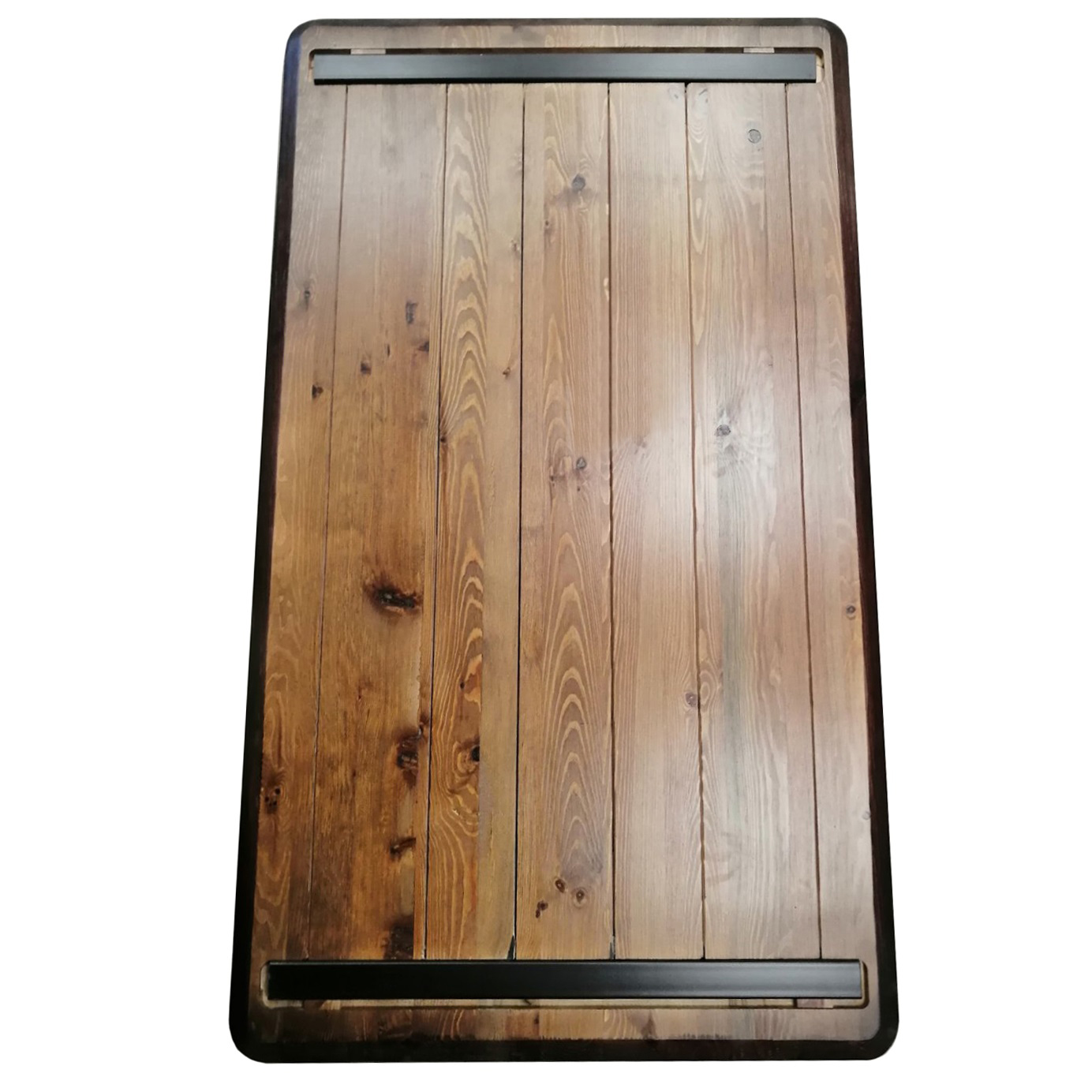 Столешница массив 1300х750х27, Дуб мореный, кромка косая