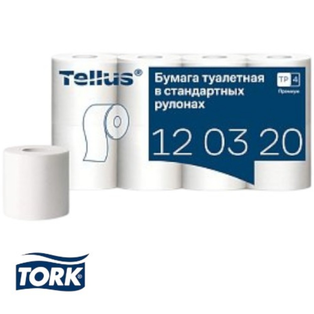 Бумага туалетная Tellus Премиум TP4, 8 рулонов, 23 м, 2 слоя
