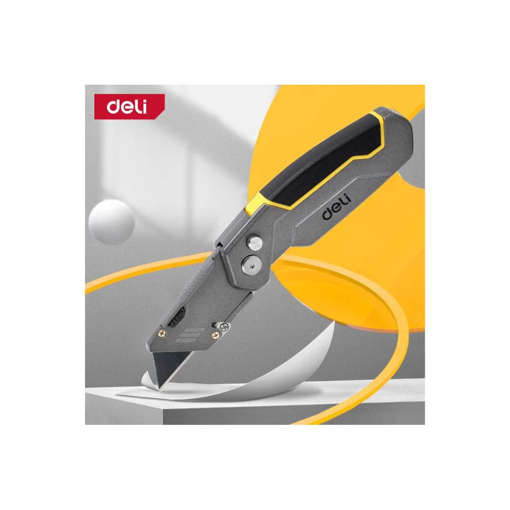 Нож строительный Deli YS EDL006Z, 19 мм, складной, трапеция