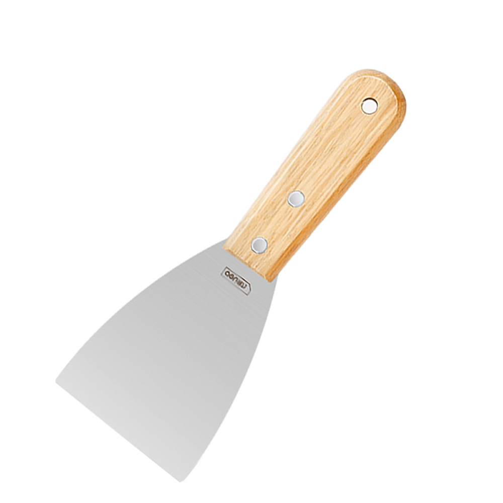 Шпатель Deli YS DL-HD3C, нержавеющий, 75 мм, деревянная рукоятка