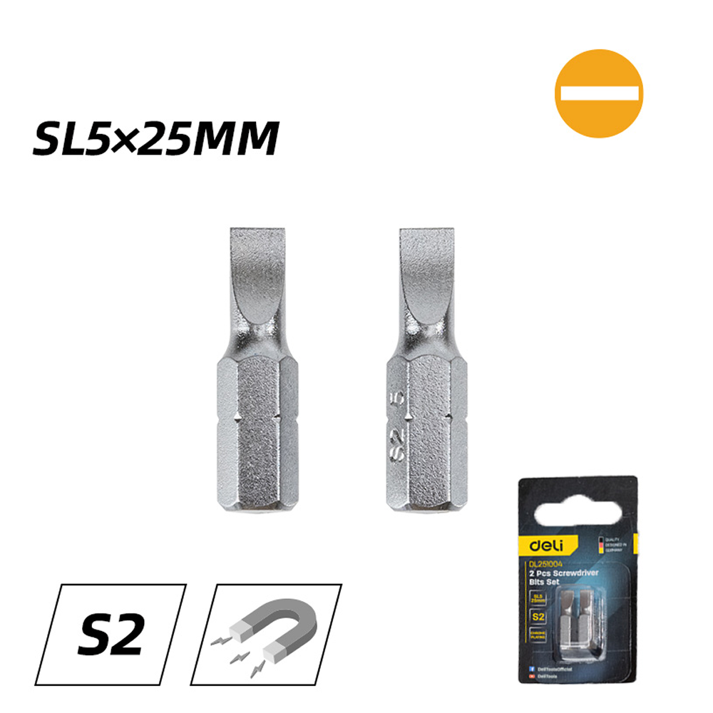 Бита Deli YS EDL251004, 2 шт., SL5 x 25 мм