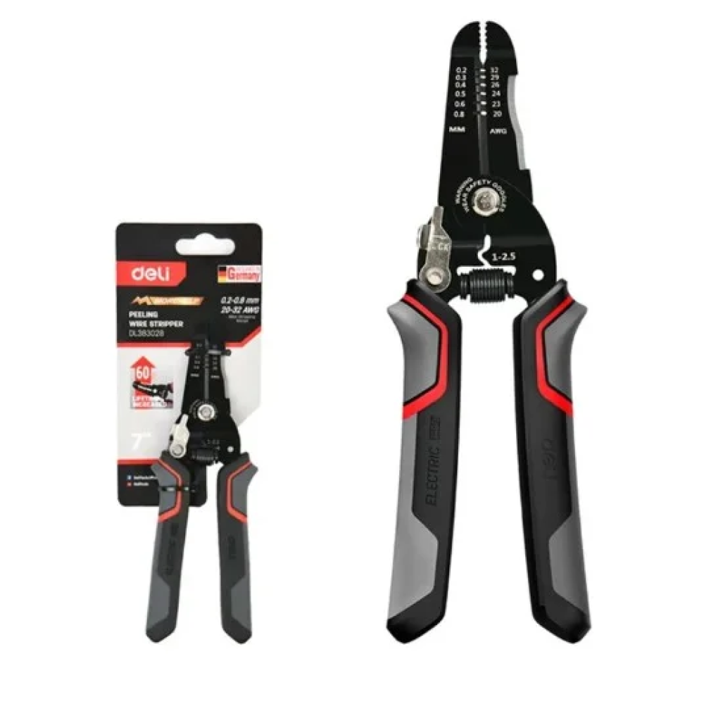 Инструмент для снятия изоляции Deli RS EDL383028, 180 мм, 0.2- 0.8 мм