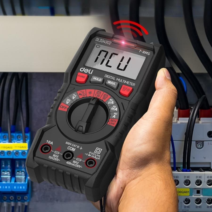 Мультиметр цифровой Deli RS EDL334302, 600В, универсальный