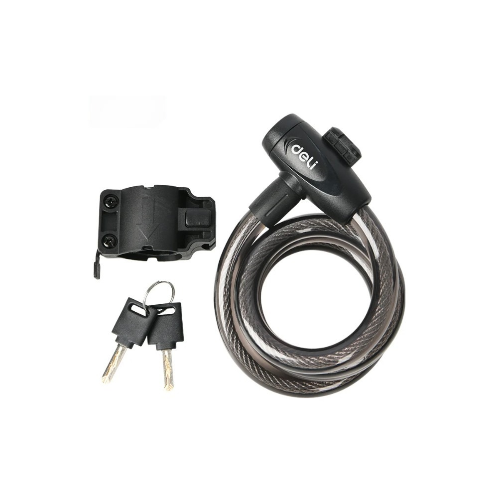 Замок тросовый велосипедный Deli YS EDL508063, 15х1200мм, ключи 2 шт