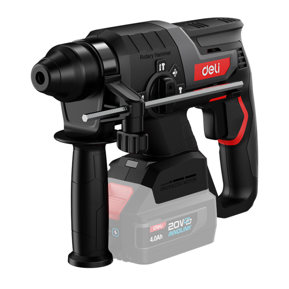 Аккумуляторный перфоратор Deli RS EDE-DC20-2, 20 В, 2 Дж, без АКБ и ЗУ, кейс