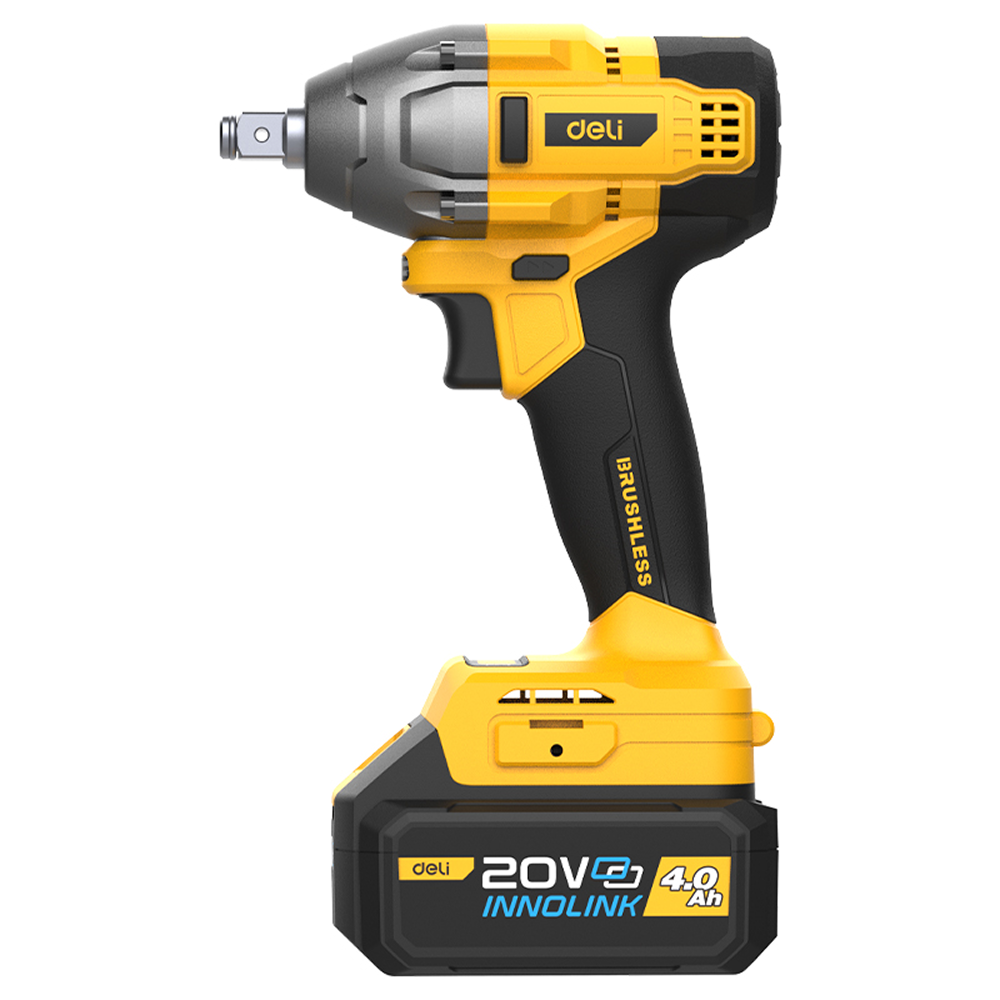 Аккумуляторный гайковерт Deli YS EDC230, 20 В, 320 Нм, 2 АКБ, 4 Ач, З/У 2А, коробка