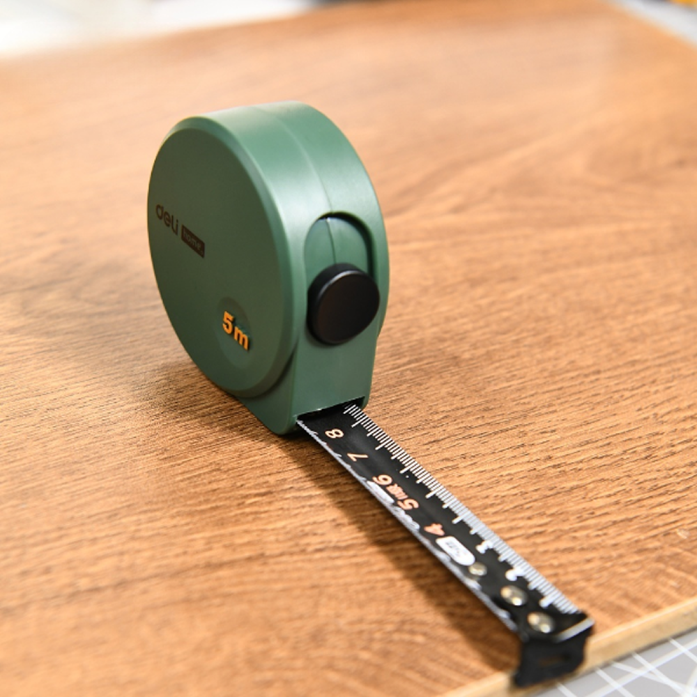 Рулетка Deli HS EHT8519L, 5 м х 19 мм, Soft Touch, зеленый