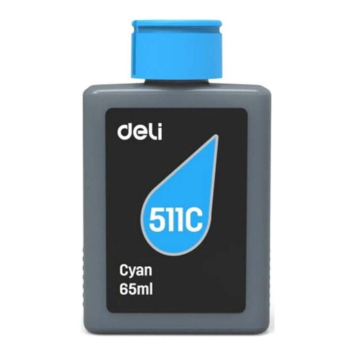 Чернила Deli 511C, 65 мл, голубой