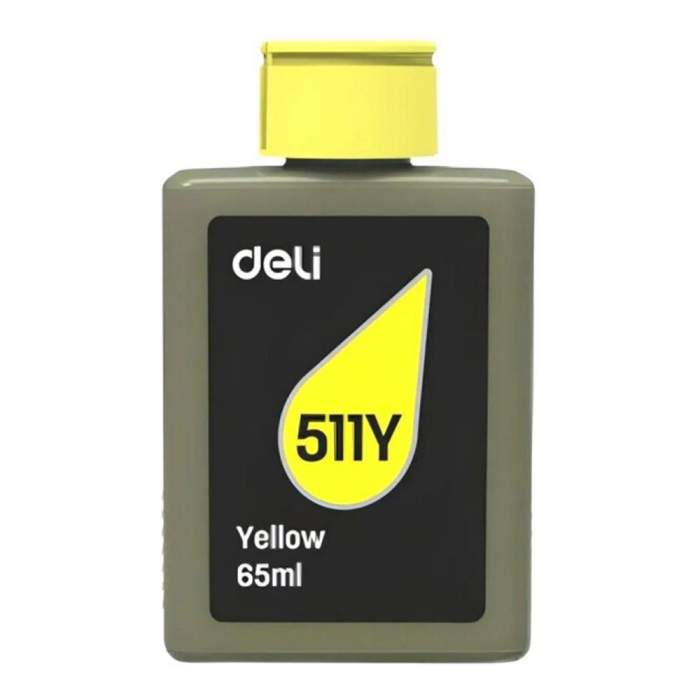 Чернила Deli 511Y, 65 мл, желтый