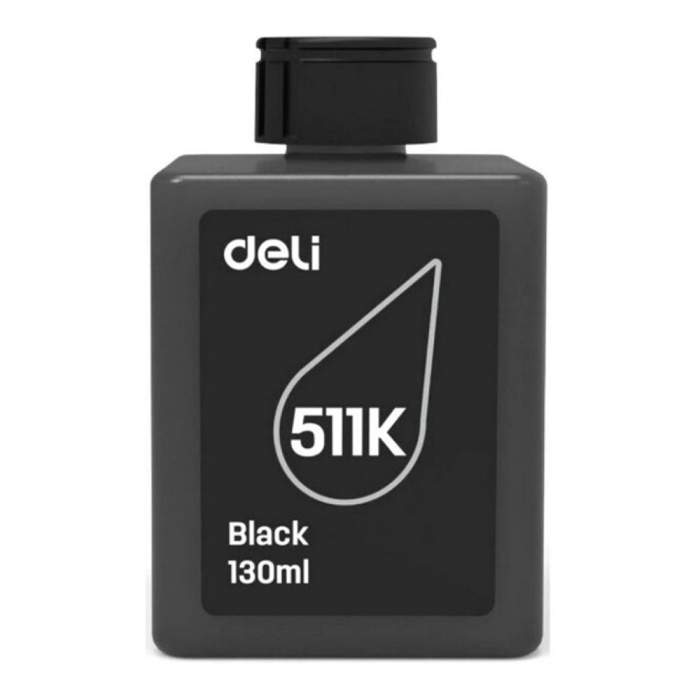 Чернила Deli 511K, 130 мл, черный