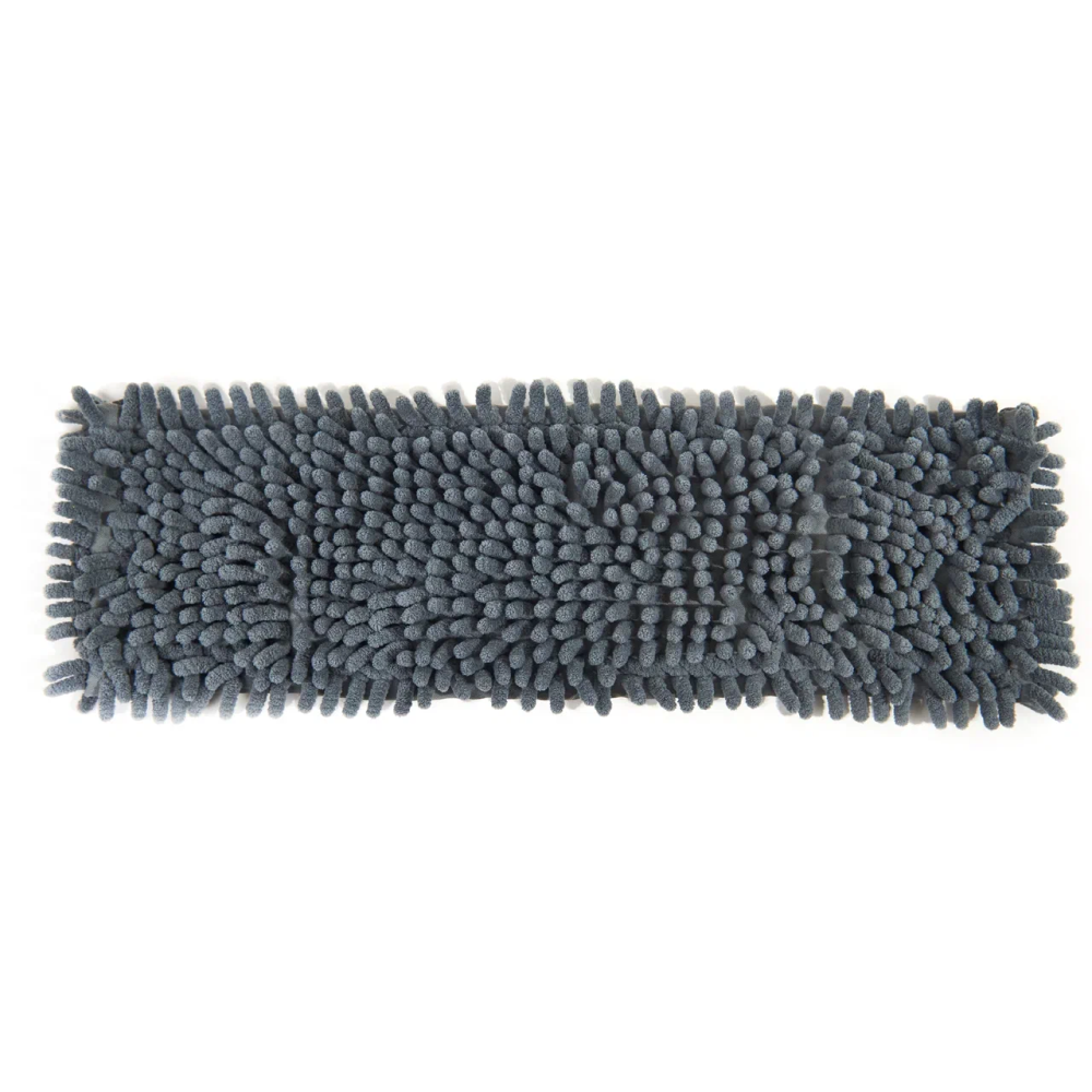 Насадка для плоской швабры 42х14 см, шенилл, на резинке, серый